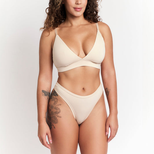 Indulge Organic Egyptian Cotton Triangle Bralette - GOTS-Certified Ultra-Soft and Breathable for Sensitive Skin