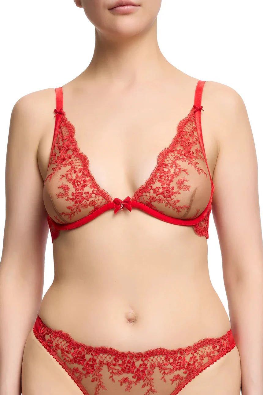 Lavinia Flame Plunge Bra – Red