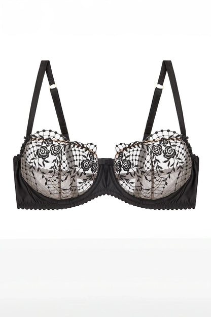 Dita Von Teese Julie's Roses Underwire Bra Black by Dita Von Teese
