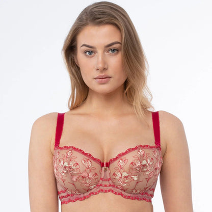 Sheer Mesh Embroidered Balconette Bra Daniela by Samanta Lingerie