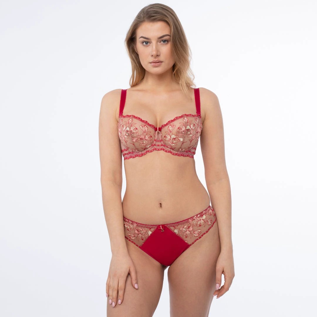 Sheer Mesh Embroidered Balconette Bra Daniela by Samanta Lingerie