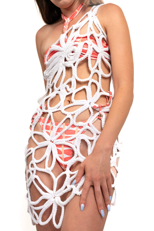 Hand-Woven Triple-Wound Cover Up | Ivory