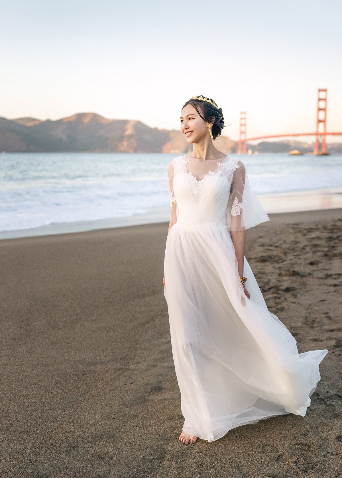 Meadow Vow Lace-Applique Tulle Bridal Dress