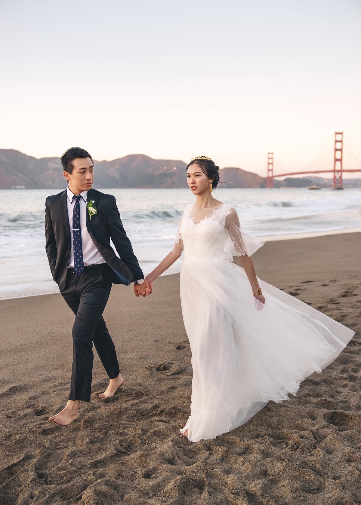 Meadow Vow Lace-Applique Tulle Bridal Dress