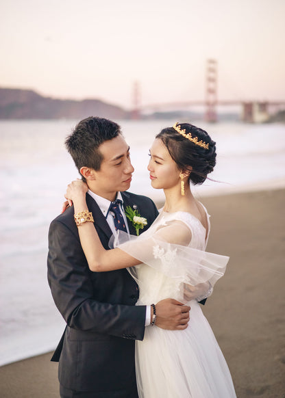 Meadow Vow Lace-Applique Tulle Bridal Dress