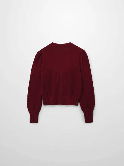 Embroidered Cardigan-Burgundy Floral by SPACE