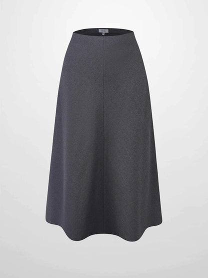 Basic A-Line Seamed Short Skirt-Grey by Hailey