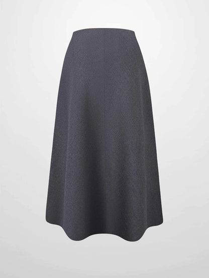Basic A-Line Seamed Short Skirt-Grey by Hailey