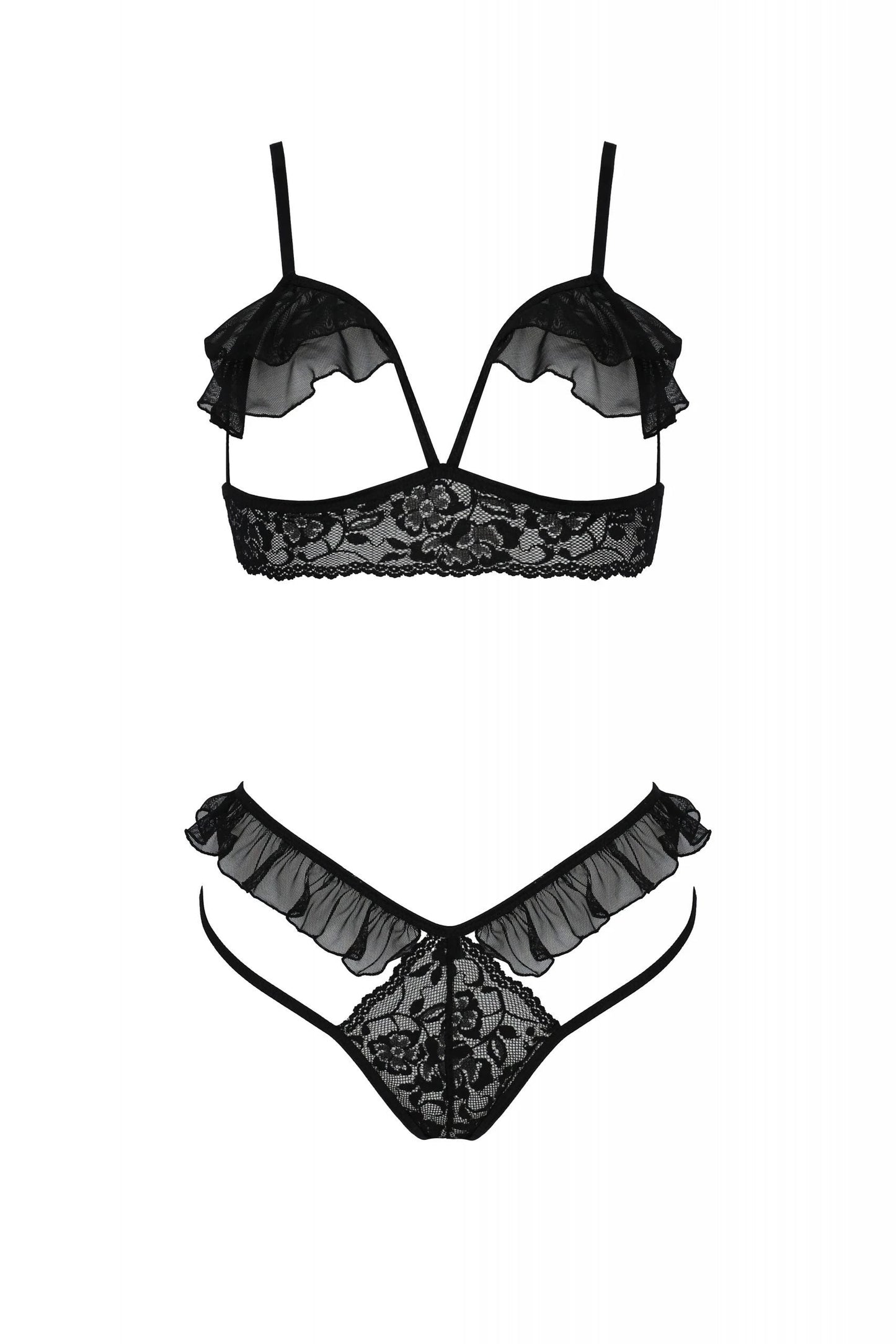 Sexy Open Cup Bra & Sheer Lace String Passion Dolly by Passion Lingerie