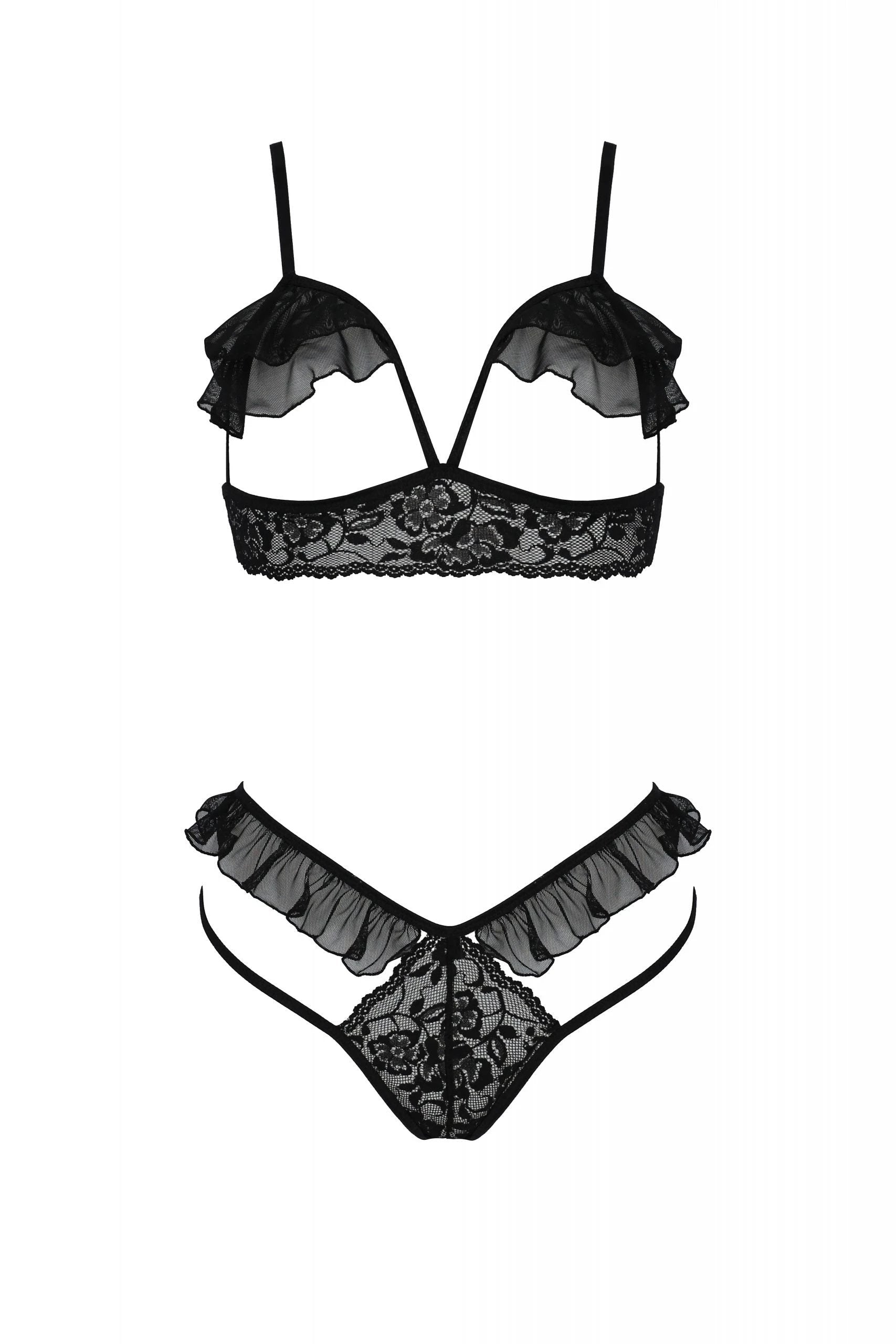 Sexy Open Cup Bra & Sheer Lace String Passion Dolly by Passion Lingerie