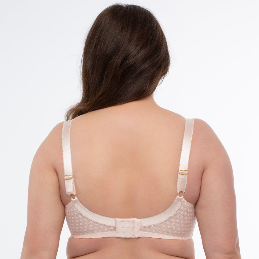 Samanta Donna Powder Rose Sheer Mesh 3-Part Full Cup Bra