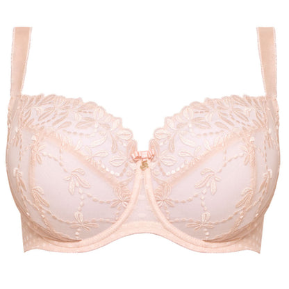 Samanta Donna Powder Rose Sheer Mesh 3-Part Full Cup Bra