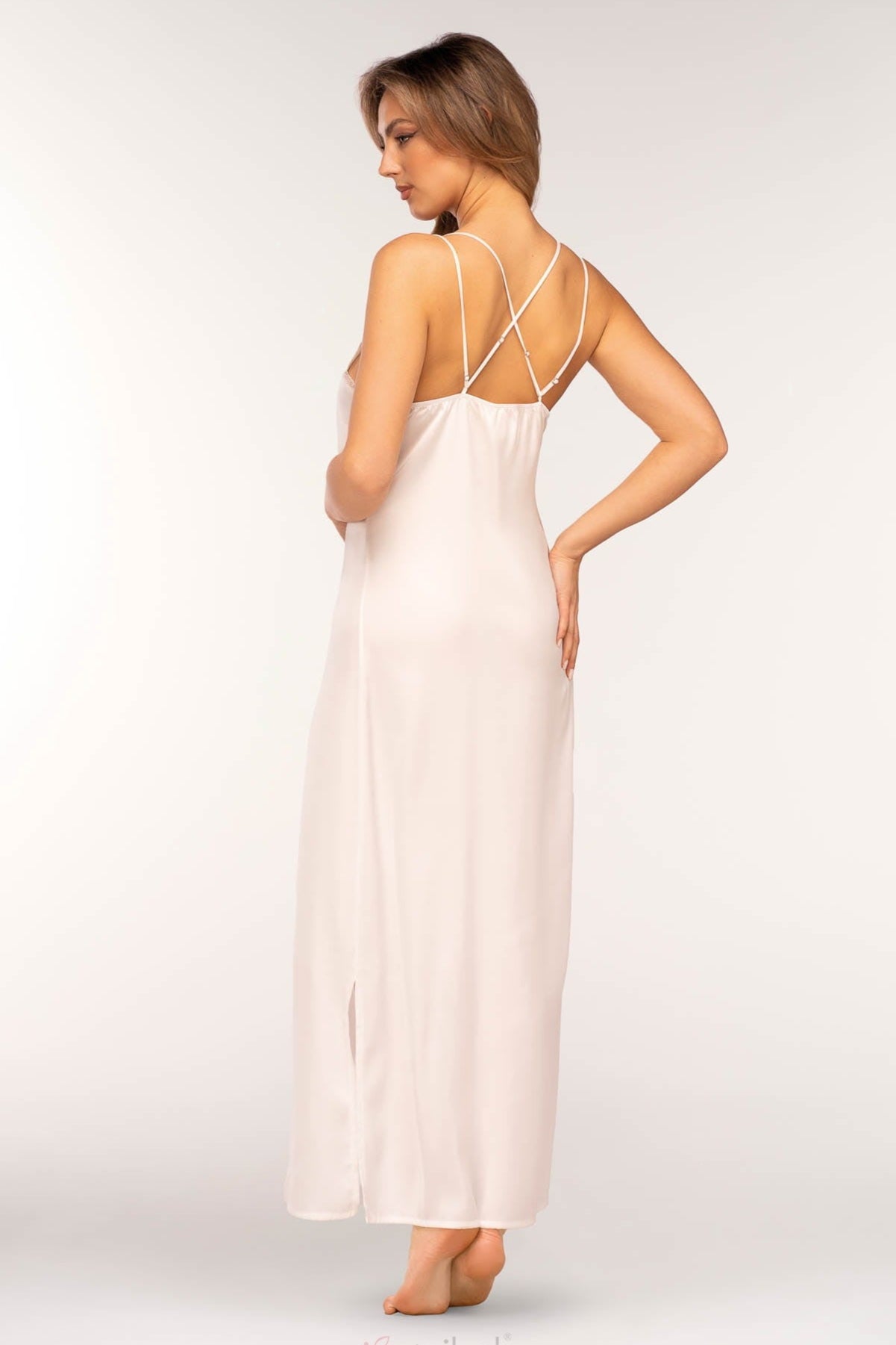 Unikat Ginny Satin Double-Strap Lace-Trim Slip-1