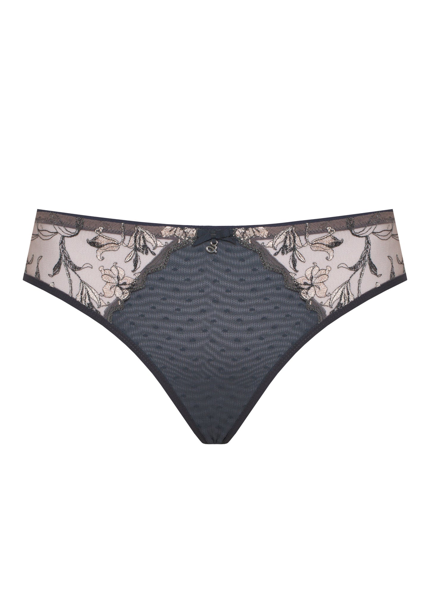 Samanta Eliza Graphite Embroidered Brazilian Panty