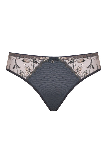 Samanta Eliza Graphite Embroidered Brazilian Panty
