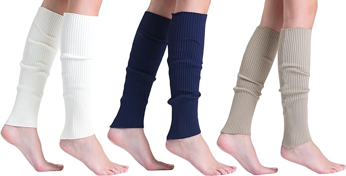 Leg Warmers for Women 3 Pairs Soft Slouchy Retro Knee-High or Scrunched Down Warm and Breathable-8