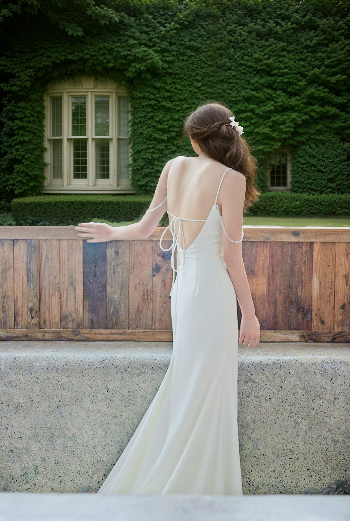 Quiet Devotion Tie-Back Satin Mermaid Bridal Gown