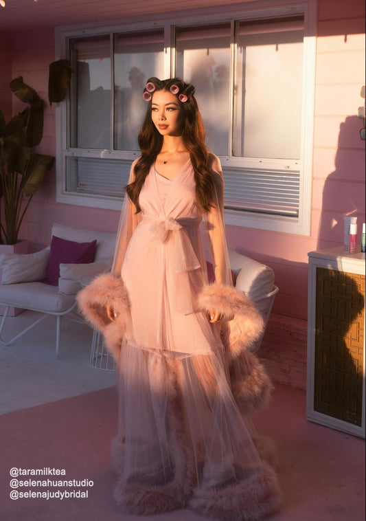 Lucienne Cloud Layered Tulle Robe Set