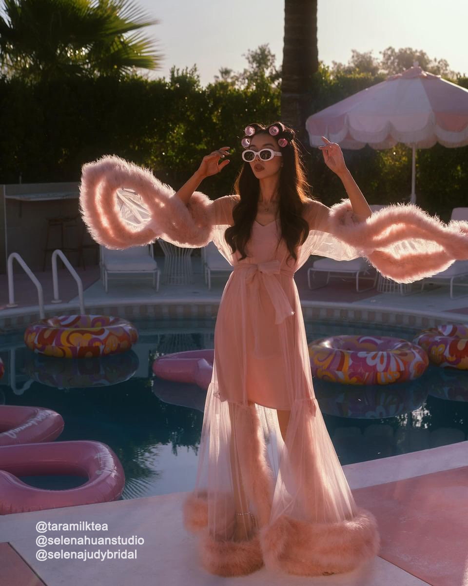 Lucienne Cloud Layered Tulle Robe Set