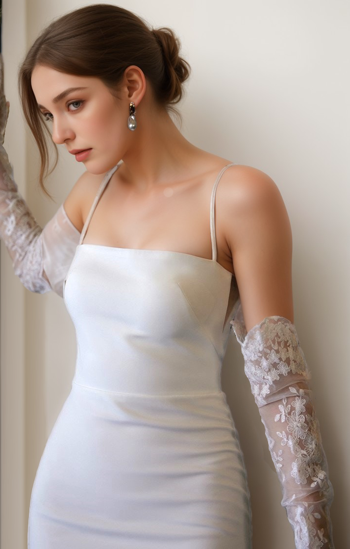 Selene Vow Spaghetti-Strap Satin Wedding Gown