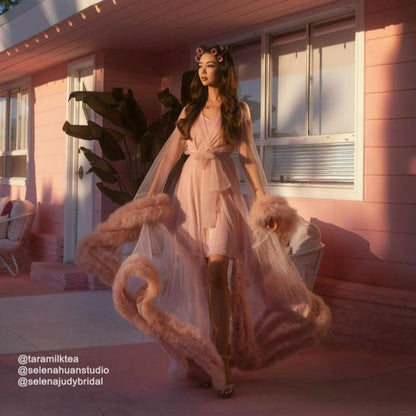 Lucienne Cloud Layered Tulle Robe Set