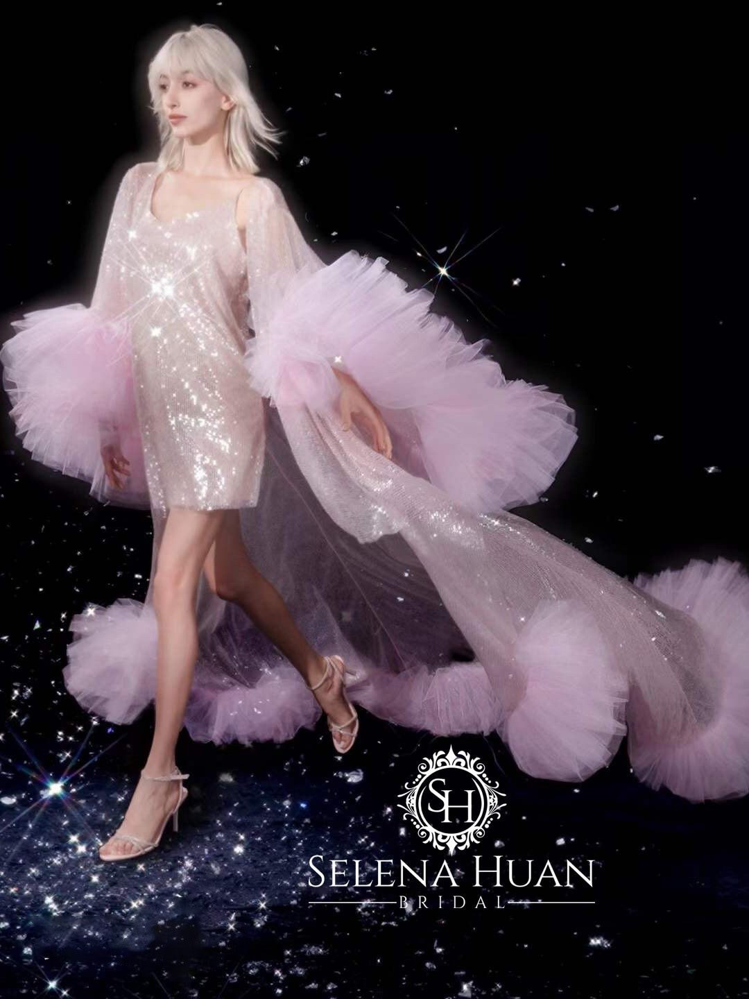 Estella Glint Sequin Robe & Nightgown Set