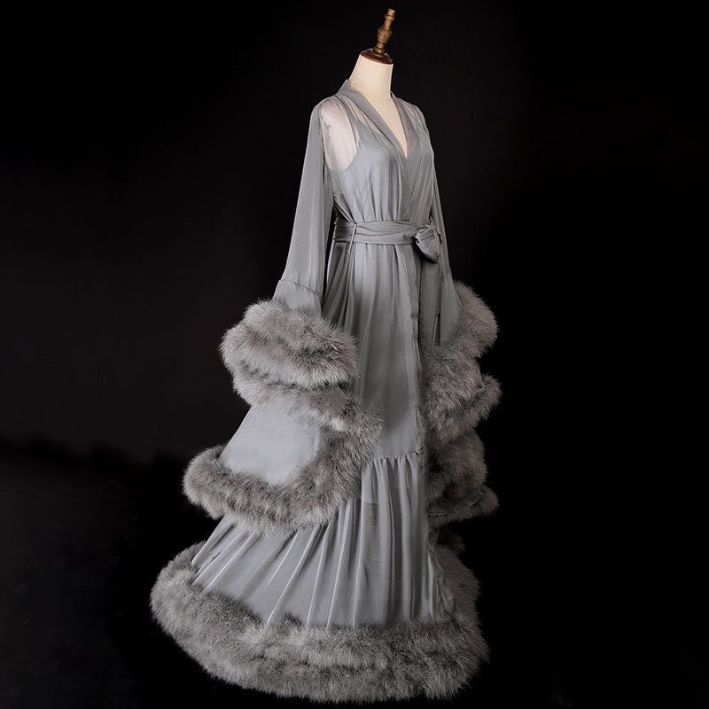 Lucienne Cloud Layered Tulle Robe Set