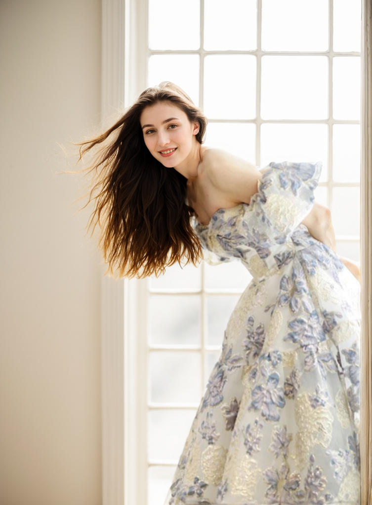 Arielle Gilt Floral Off-Shoulder Ball Gown