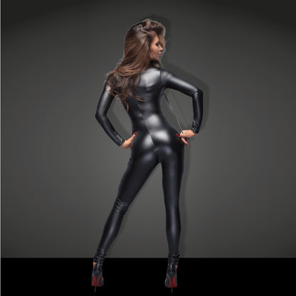 Powerwetlook Overall Leash Two-Way Zipper Catsuit-1