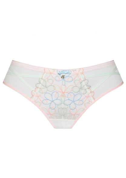 Samanta Fiorella Pastel Low-Rise Mesh Brazilian Tanga Panty