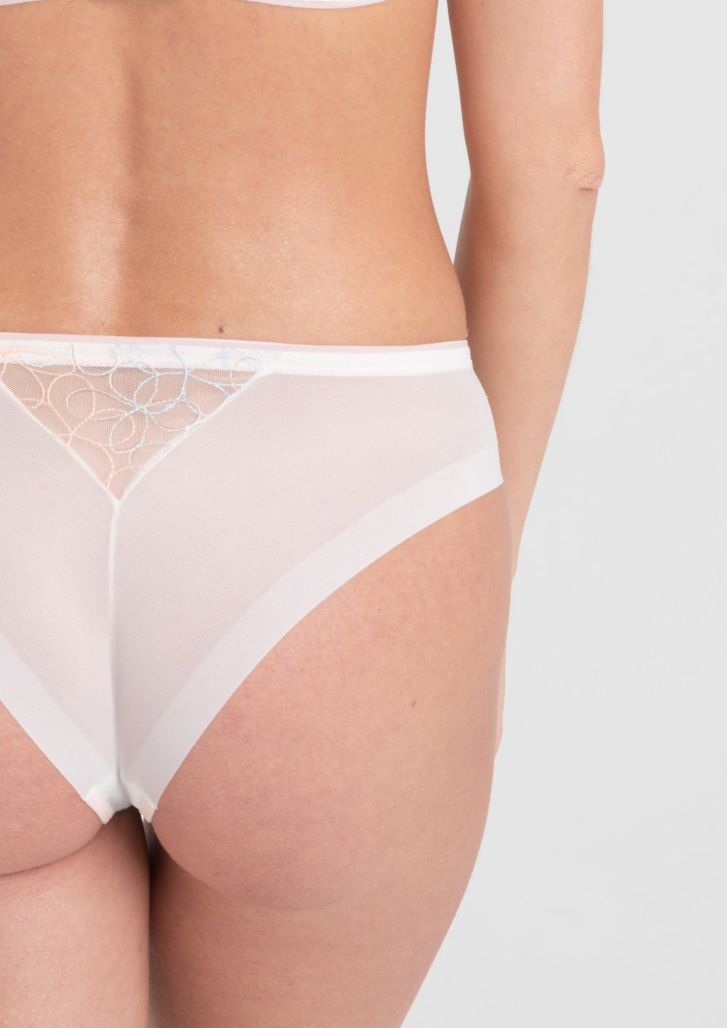 Samanta Fiorella Pastel Low-Rise Mesh Brazilian Tanga Panty