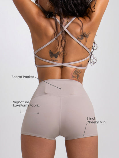 Dune Pulse Criss-Cross 3-Inch Shorts – Mocha Taupe