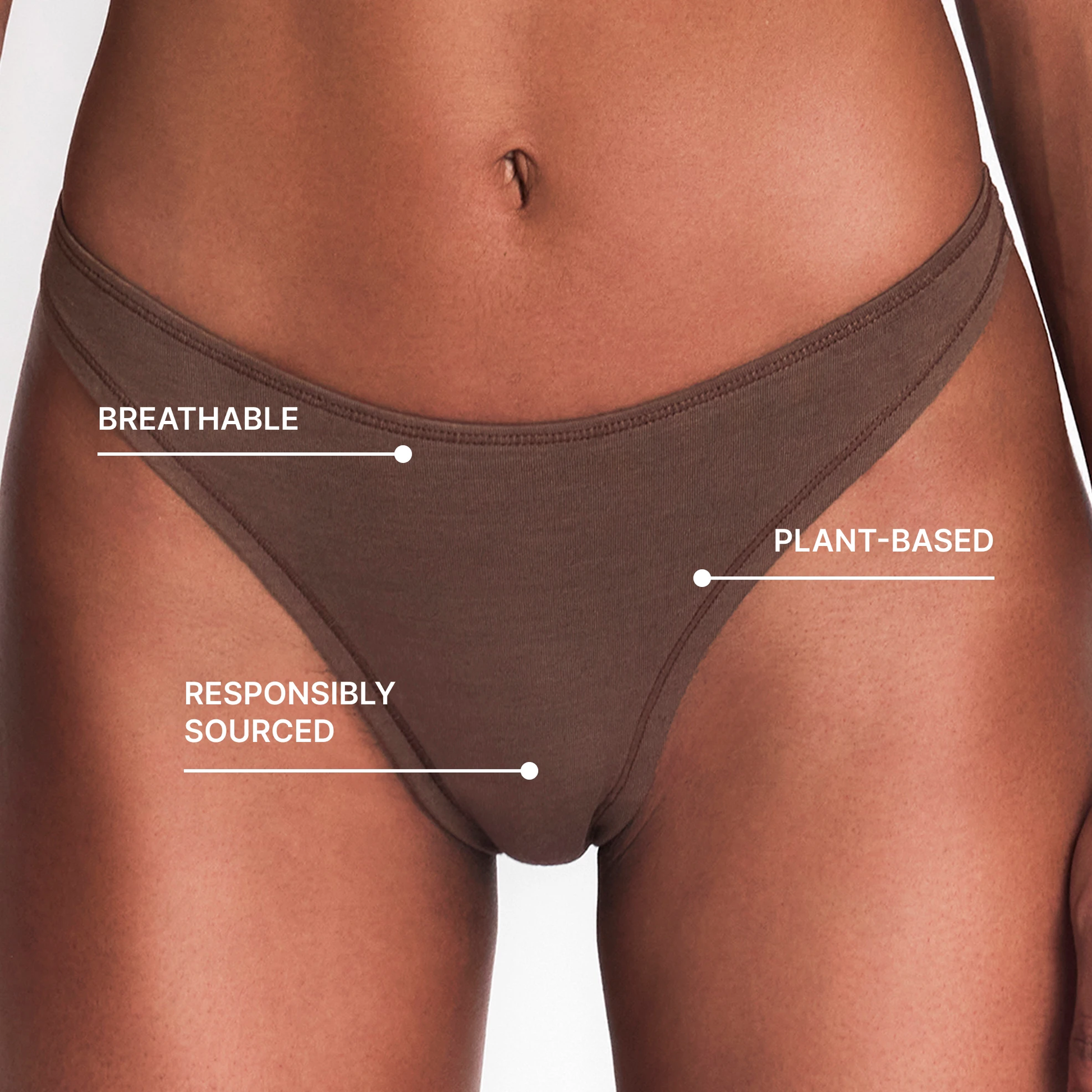 Hemp Thong - Breathable, Comfortable Ultra-Light Underwear for Everyday Wear in Chocolate Color by Net Positive