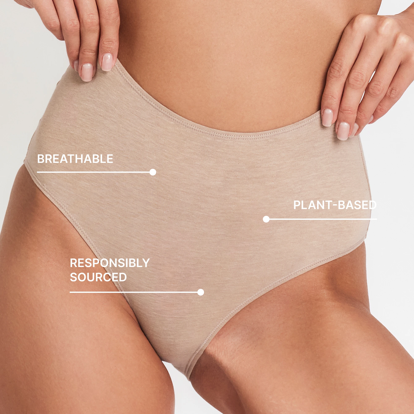 HempWear High-Rise Brief for Women - Natural Breathable Odor-Resistant Comfort with Organic Cotton by Net Positive