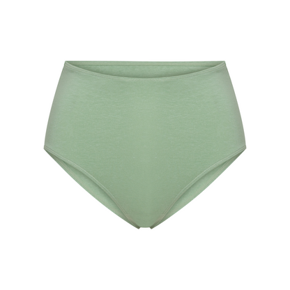 Miracle Hemp High-Rise Brief for Women - Breathable, Odor-Resistant Organic Cotton Underwear in Matcha Green