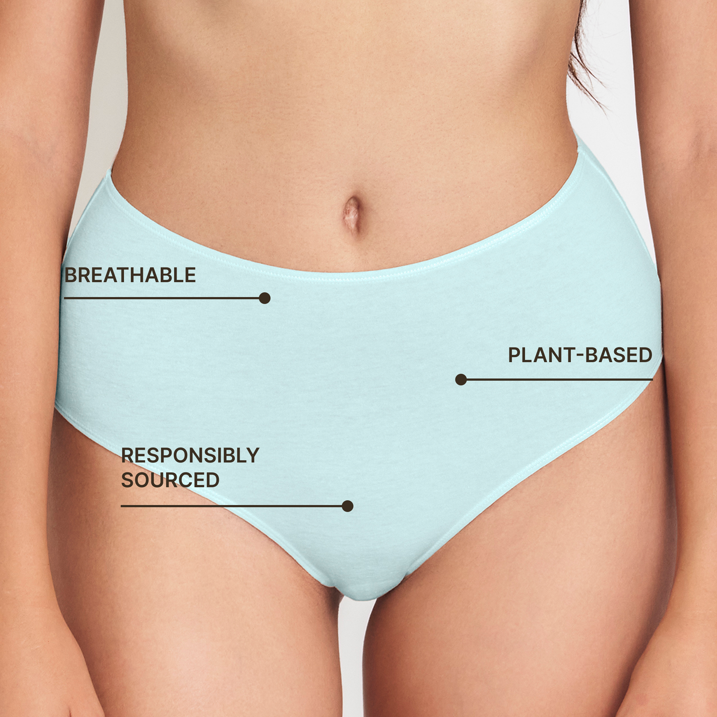 HempWear High-Rise Breathable Brief - Cloud-Soft Comfort, Secure Coverage from Organic Hemp and Cotton