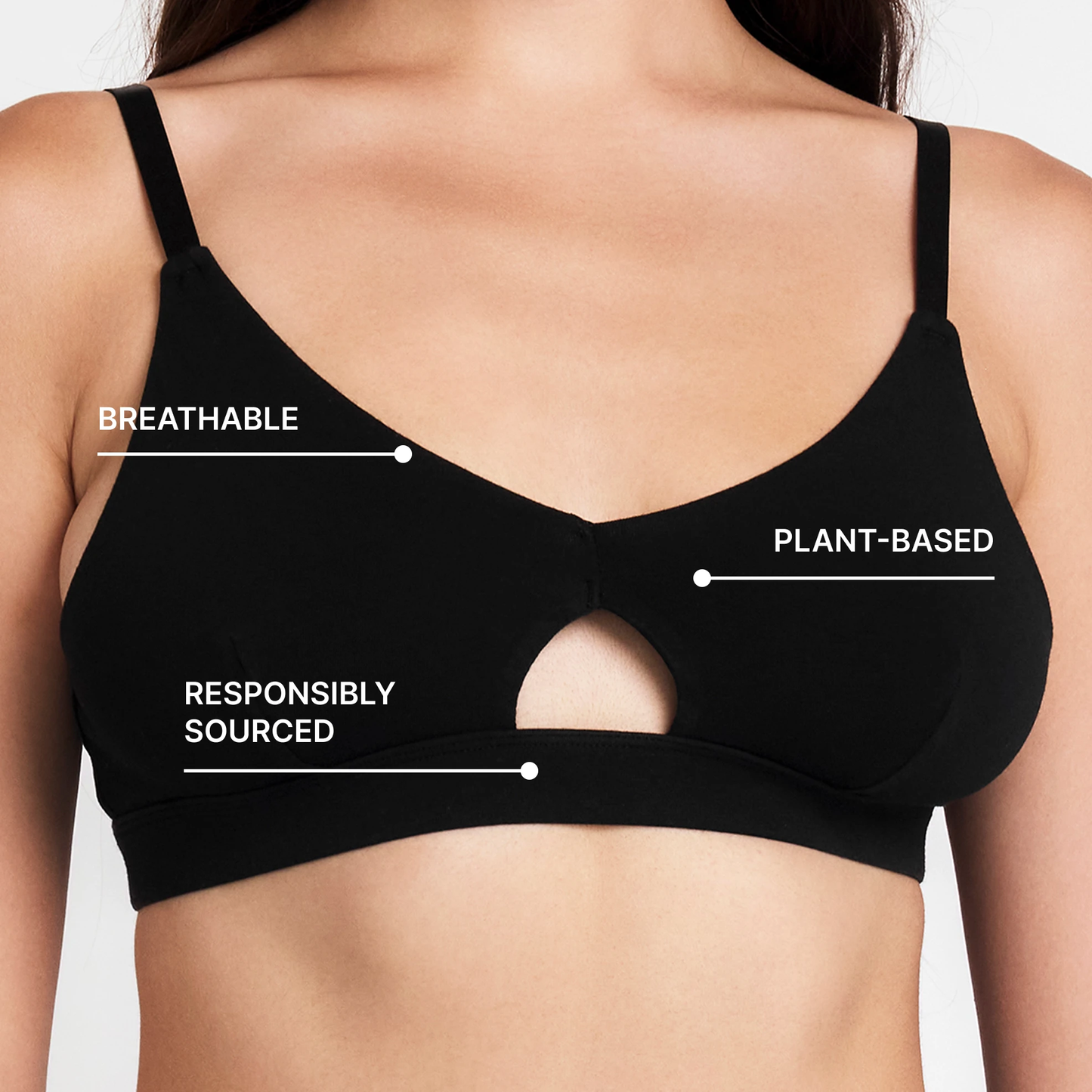 Keyhole Bra - Breathable Hemp Bralette with Soft Support and Odor-Resistant Fabric for Everyday Comfort by Net Positive