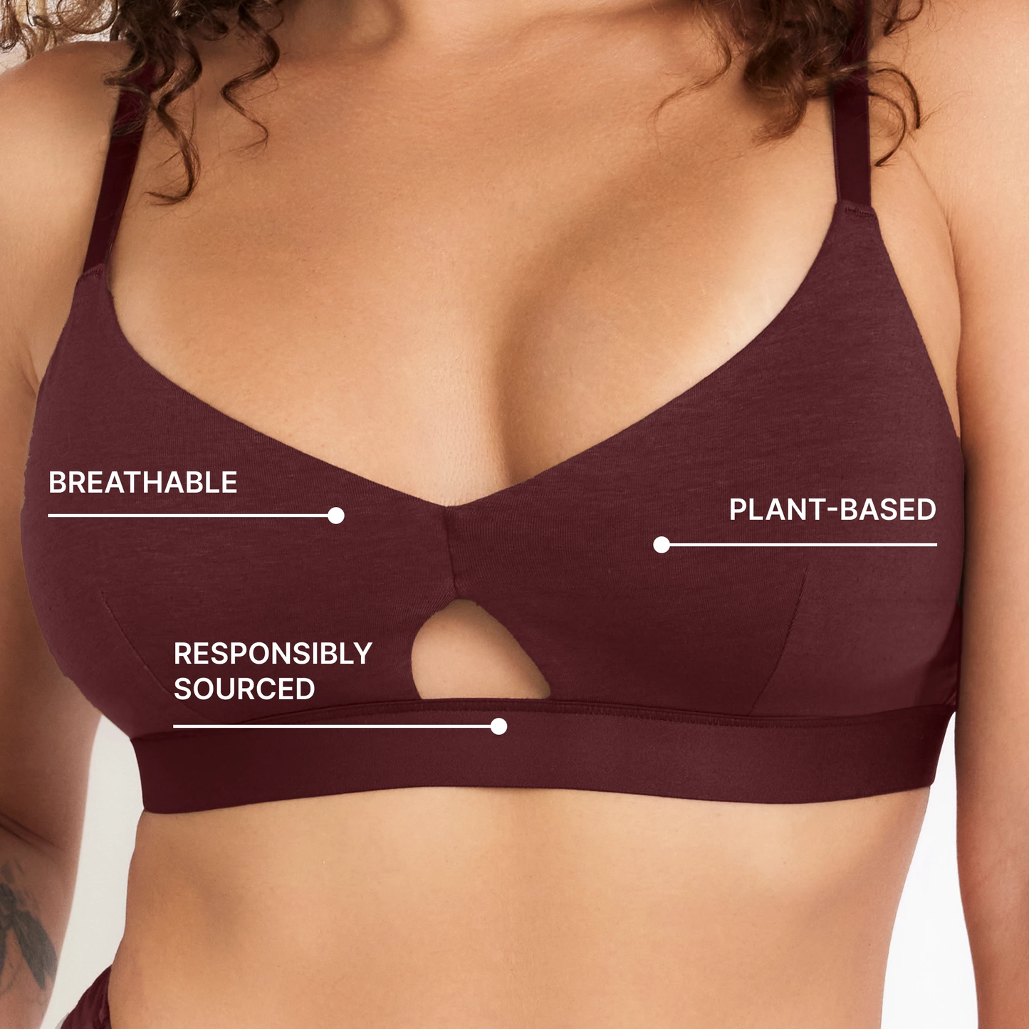 Miracle Hemp Keyhole Bra - Naturally Breathable Hemp Bralette for Soft Support and Everyday Comfort by Net Positive
