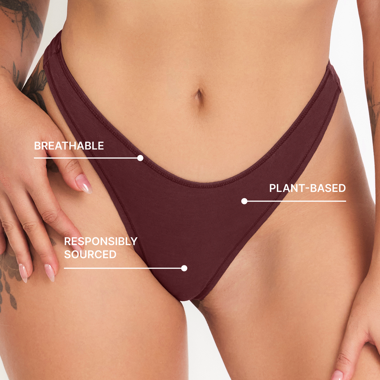 Organic Hemp Thong - Breathable Ultra-Light Fiber for Natural Everyday Comfort in Sour Cherry