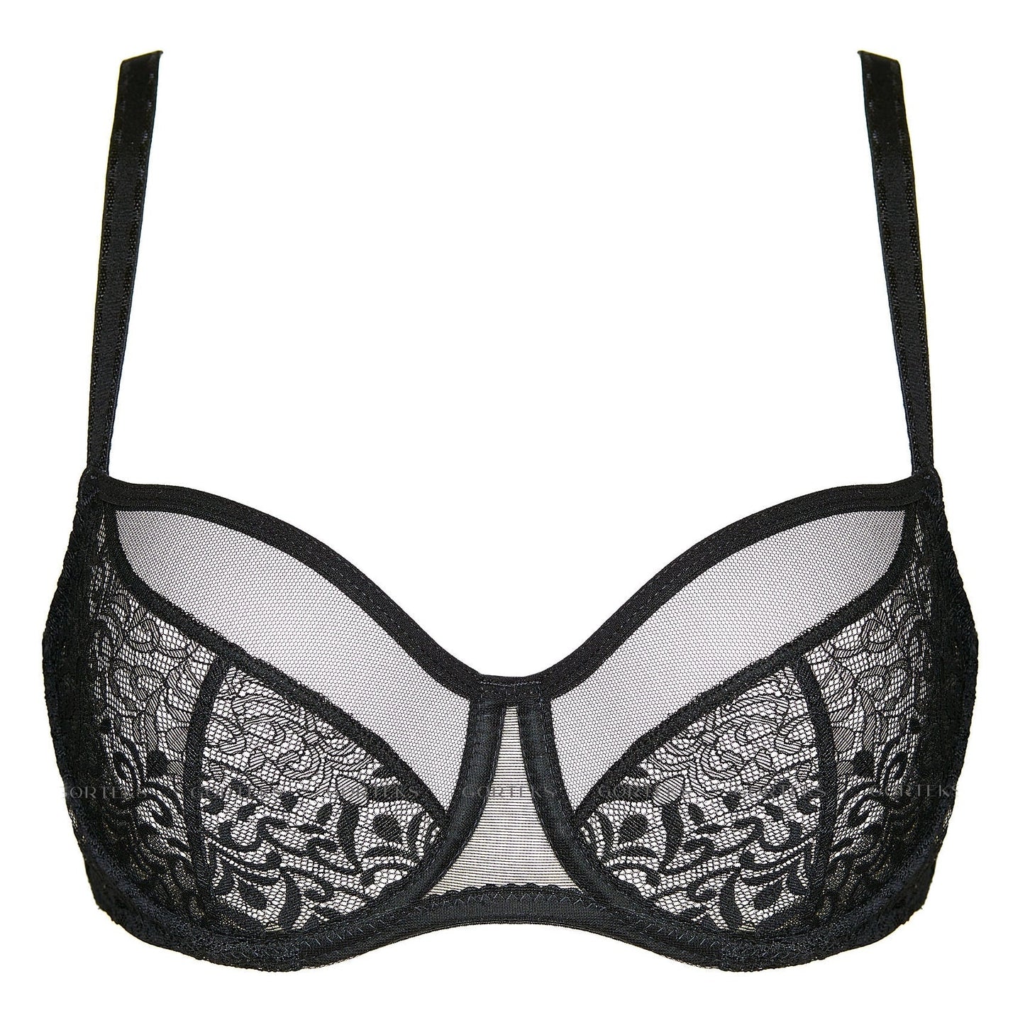 Gorteks Gabi Black Sheer Plus Size Underwire Bra