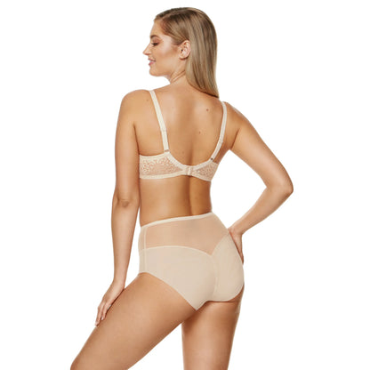 Gorteks Gabi Beige Sheer Lace Plunge Bra