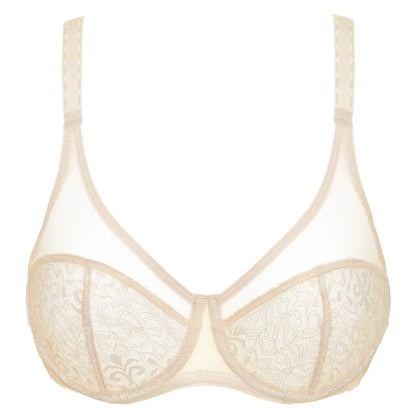 Sheer Lace Plunge Bra Gorteks Gabi Beige by Gorteks Lingerie