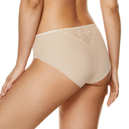 Gorteks Gabi Beige Semi Sheer Lace Bikini Panty