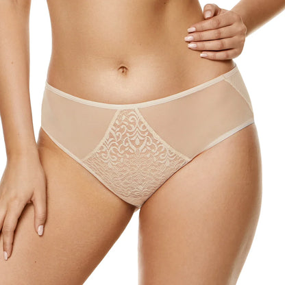 Gorteks Gabi Beige Semi Sheer Lace Bikini Panty