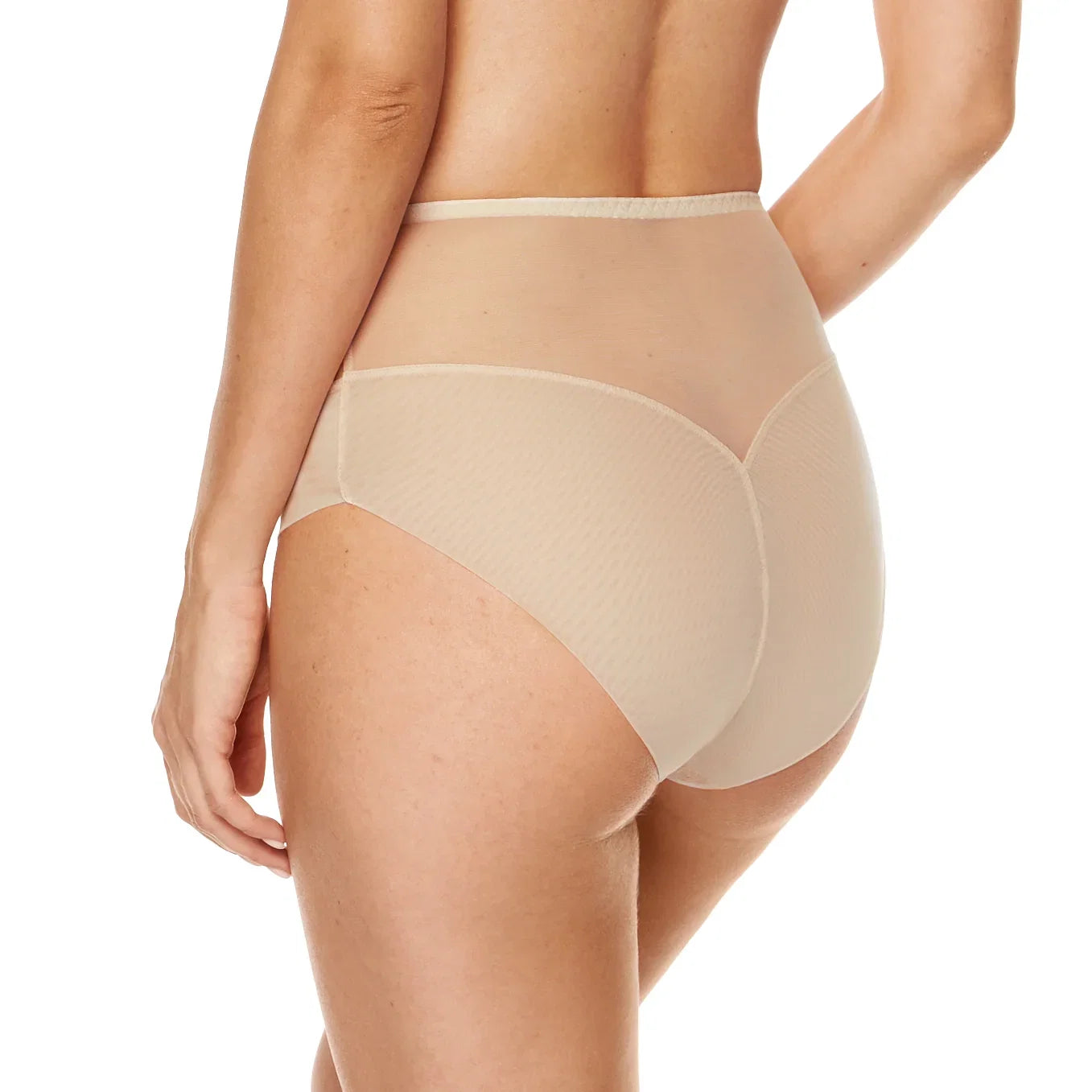 Gorteks Gabi Beige Lace High Waist Full Brief Panty