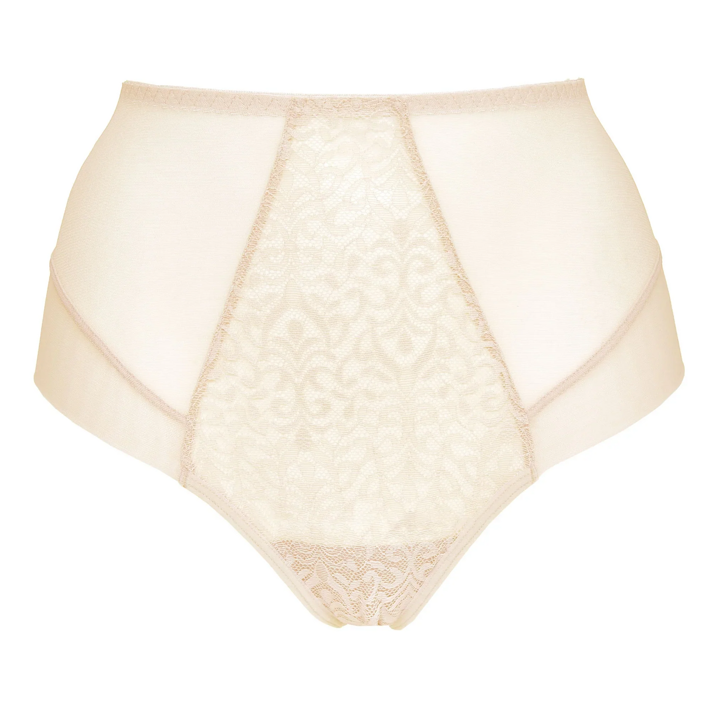 Gorteks Gabi Beige Lace High Waist Full Brief Panty