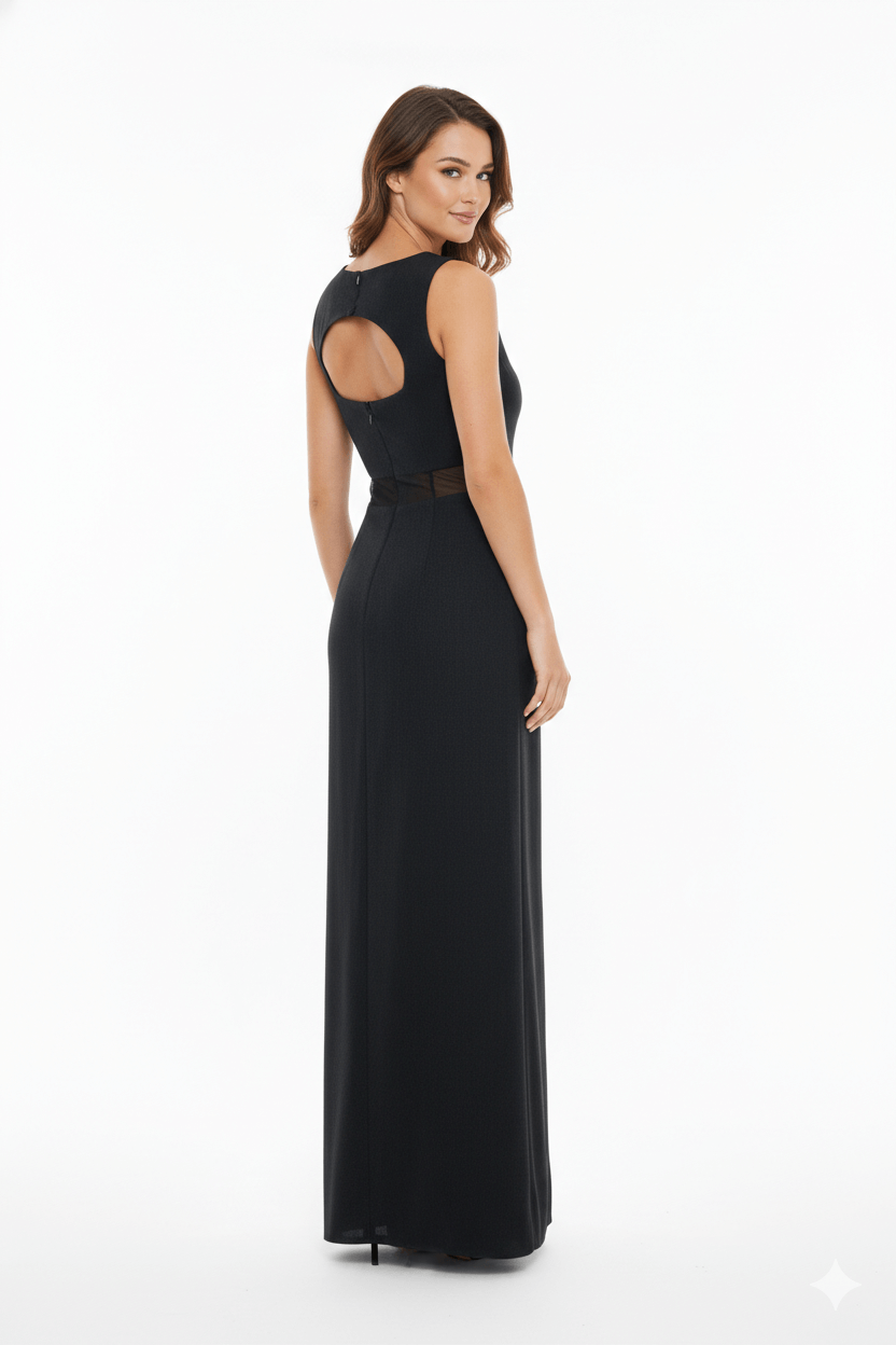 JENDUE Raffinato Dress - Denim Cut-Out Maxi Dress