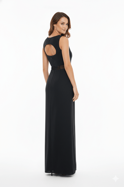 JENDUE Raffinato Dress - Denim Cut-Out Maxi Dress