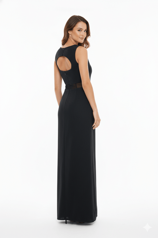 JENDUE Raffinato Dress - Denim Cut-Out Maxi Dress