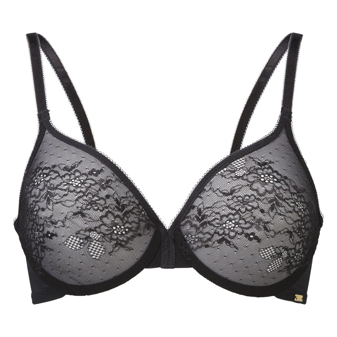 Gossard Glossies Lace Black Sheer Molded Bra